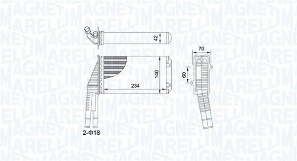 350218467000 Magneti Marelli Радіатор опалювача салону